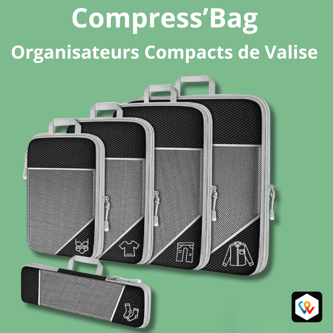 PACK COMPRESS'BAG : ORGANISATEURS COMPACT DE VALISE 5 PIÈCES